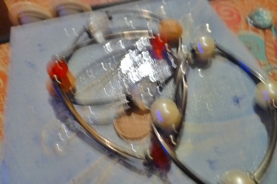 Stacking Stretch Beaded Bracelets. Antique Finish - image 1