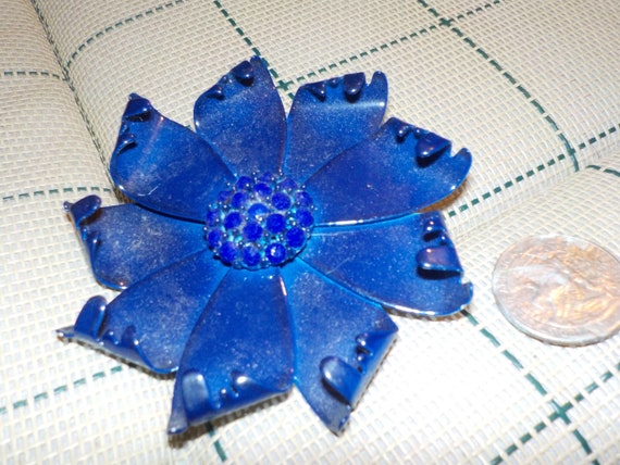 Bold Blue Coat Pin or Brooch - image 1
