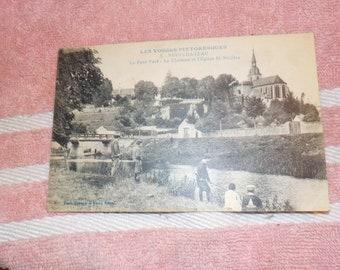 Les Vosges Pittoresques. 3. Neufchateau. Le Pont Vert. Le Chateau et l'Eglise St. Nicolas. WWI Used Post Card. 1919