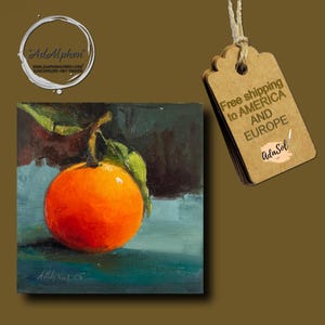Orange mandarin fruit oil painting, food kitchen Still life