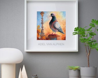 Peinture à l'huile de colombe de pigeon, peinture à la main, peinture originale