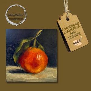 Peinture à l'huile de fruit orange mandarine, cuisine alimentaire Nature morte