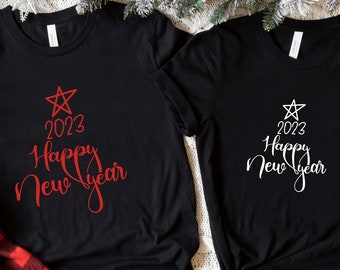 Chemise de fête du Nouvel An, Chemise du Nouvel An, Chemises de fête du Nouvel An, Chemises de famille assorties Nouvel An, Ambiance du Nouvel An, Chemise personnalisée
