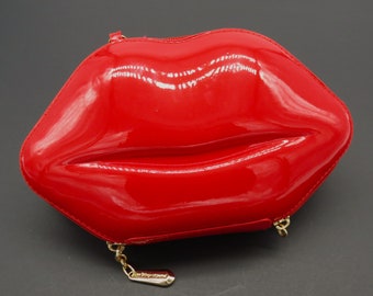 Betsey Johnson red lips clutch purse - Valentine's Day - date night - Pop art handbag - Sweetest Day - XOX - shaped purse - surrealism