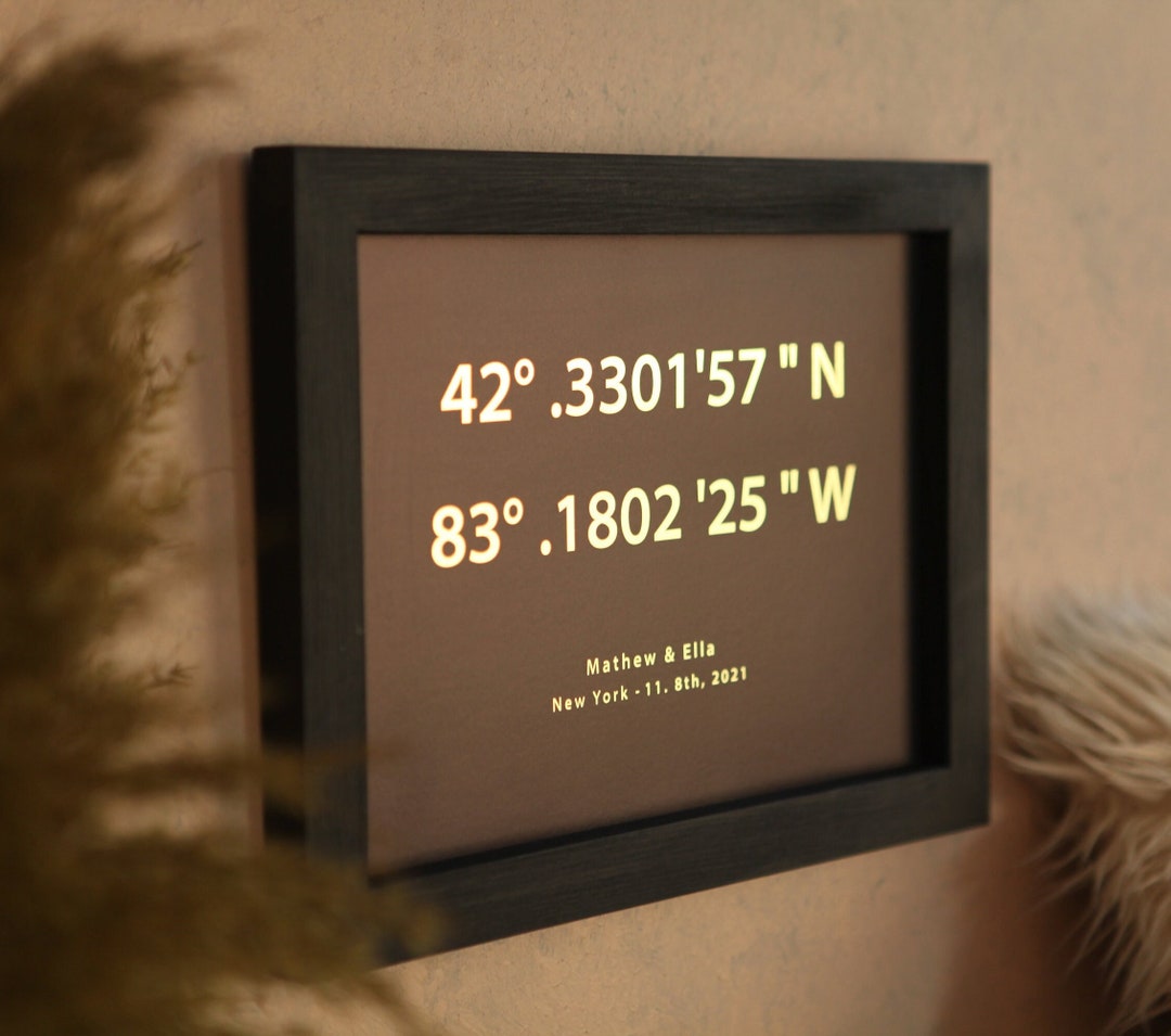 Personalized GPS Coordinates Frame Housewarming Gift for Etsy