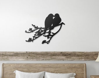 Love Bird Metal Wall Art, Bird Wall Art, Decor Metal Wall Art, Living Room Decor, Gift for Bird Lovers