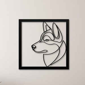 Husky Dog Wall Art, Husky Line Art, Husky Wall Art, Siberian Husky Decor, Dog Metal Wall Art, Dog Metal Art, Metal Dog Art