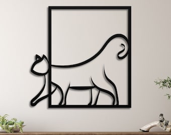 Cat Metal Wall Art, Metal Cat Art, Cat Wall Art, Cat Decor for Home, Cat Metal Art, Gift for Cat Lovers, Gifts for Cat Owners