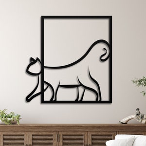 Cat Metal Wall Art, Metal Cat Art, Cat Wall Art, Cat Decor for Home, Cat Metal Art, Gift for Cat Lovers, Gifts for Cat Owners