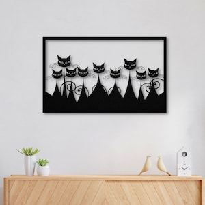 Cat Metal Wall Art, Metal Cat Art, Cat Wall Art, Cat Decor for Home, Cat Decor for Office, Cat Metal Art, Gift for Cat Lovers, Cat Gift Idea
