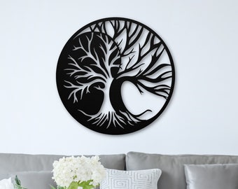Tree of Life Metal Wall Art, Tree of Life Wall Art, Modern Room Decor, Living Room Decor