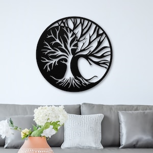 Tree of Life Metal Wall Art, Tree of Life Wall Art, Modern Room Decor, Living Room Decor