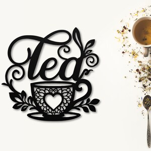 Tea Metal Wall Art, Gift for Tea Lovers