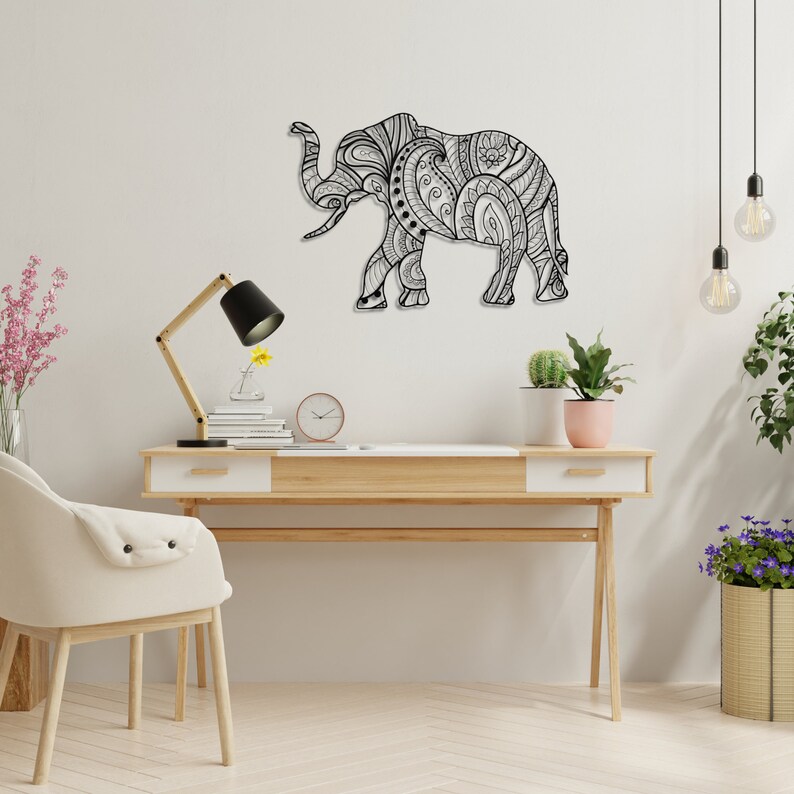 Elephant Wall Art, Metal Elephant Wall Art, Metal Elephant Wall Decor, Elephant Decor for Home, Elephant Gifts for Women and Men image 8