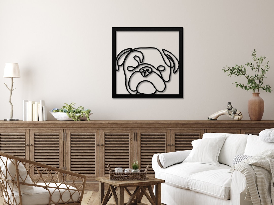 Bulldog Metal Art, Bulldog Wall Decor, Metal Dog Art, Metal Dog Wall