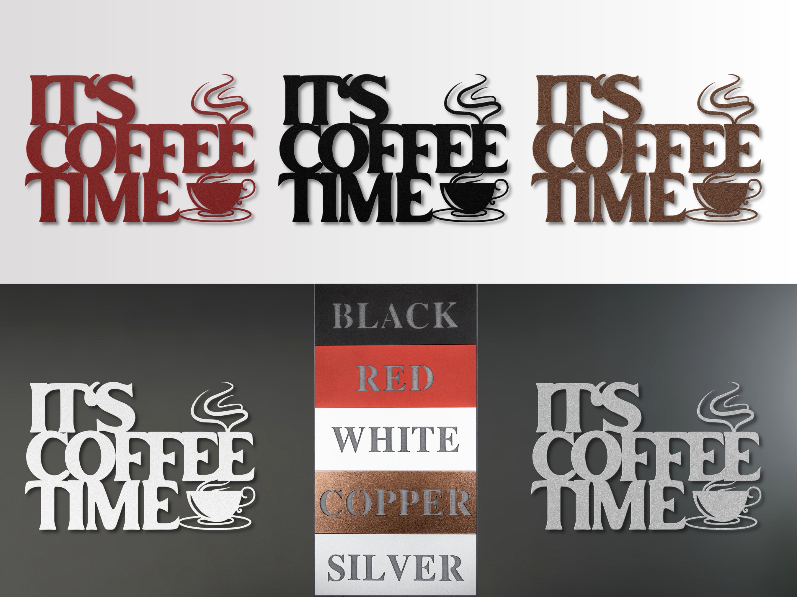 It's Coffee Time Sign, Metal Coffee Mug Sign, Coffee Metal Art, Metal ...