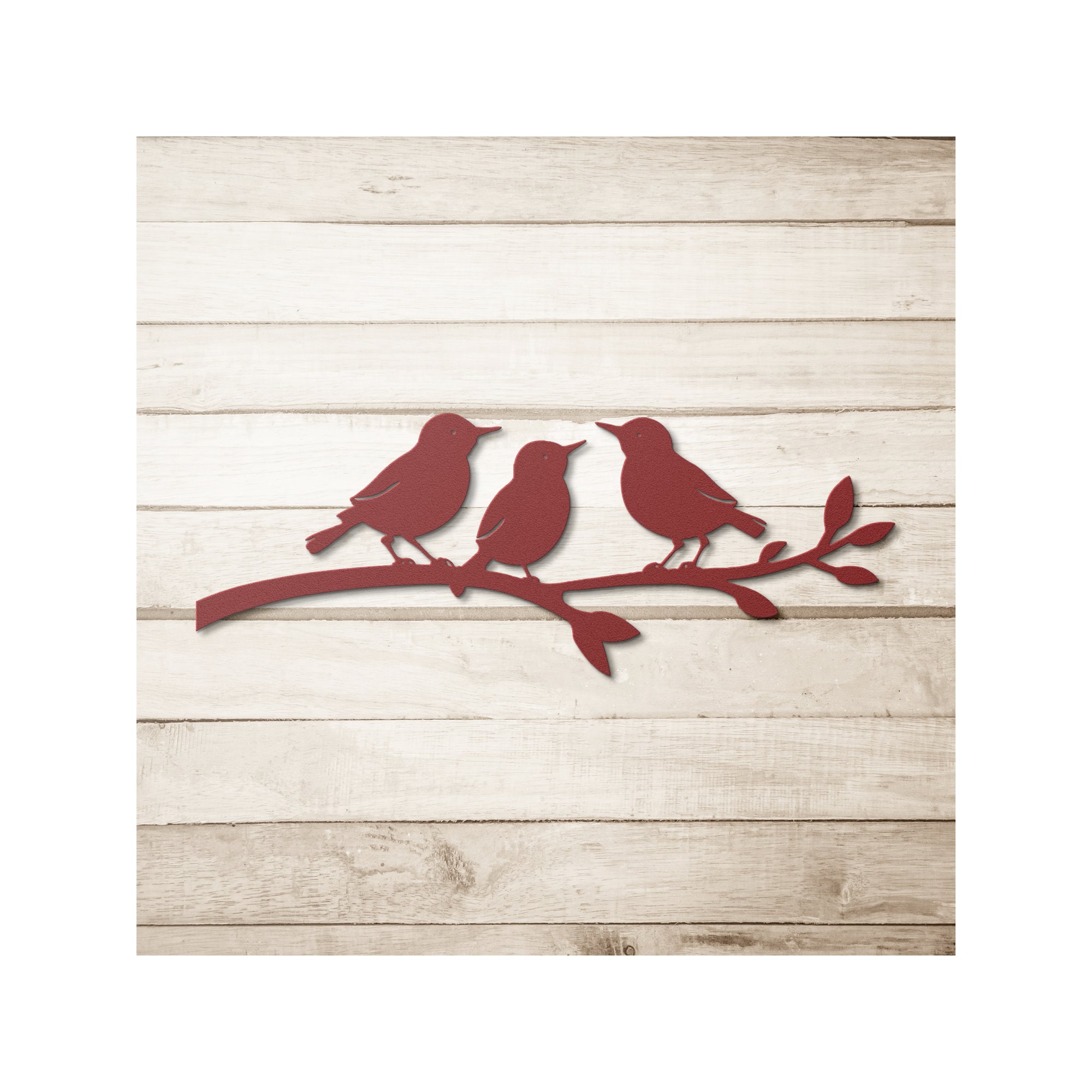 3 Birds Perching on Branch Metal Wall Art - Etsy