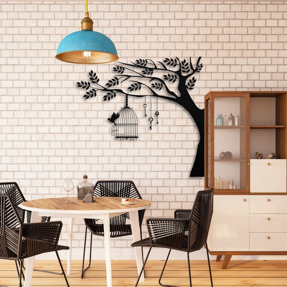 Bird Cage Metal Wall Art Metal Bird Art Home Living Room Etsy