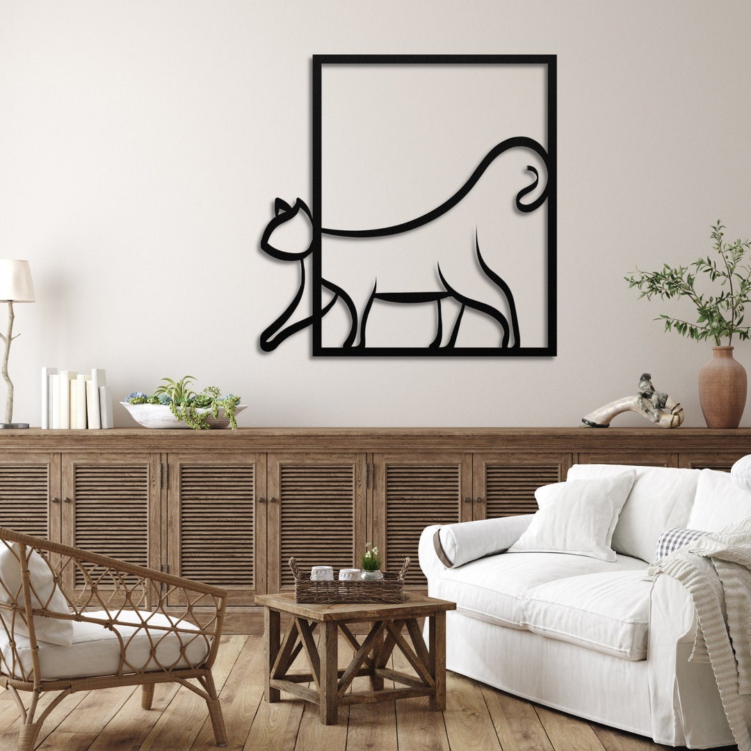 Cat Metal Wall Art, Metal Cat Art, Cat Wall Art, Cat Decor for Home