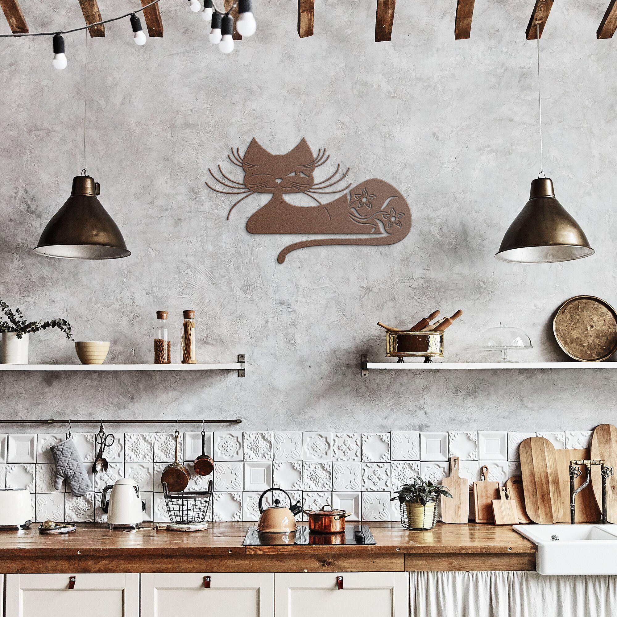 Cat Metal Wall Art Metal Cat Art Cat Wall Art Cat Decor for Etsy