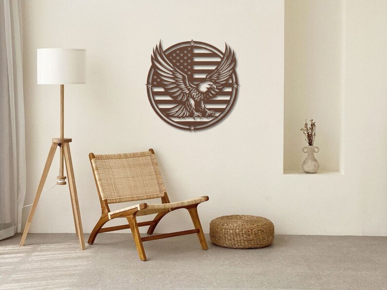 American Eagle Metal Wall Art, Metal Flag Sign, Patriotic Metal Art - Etsy