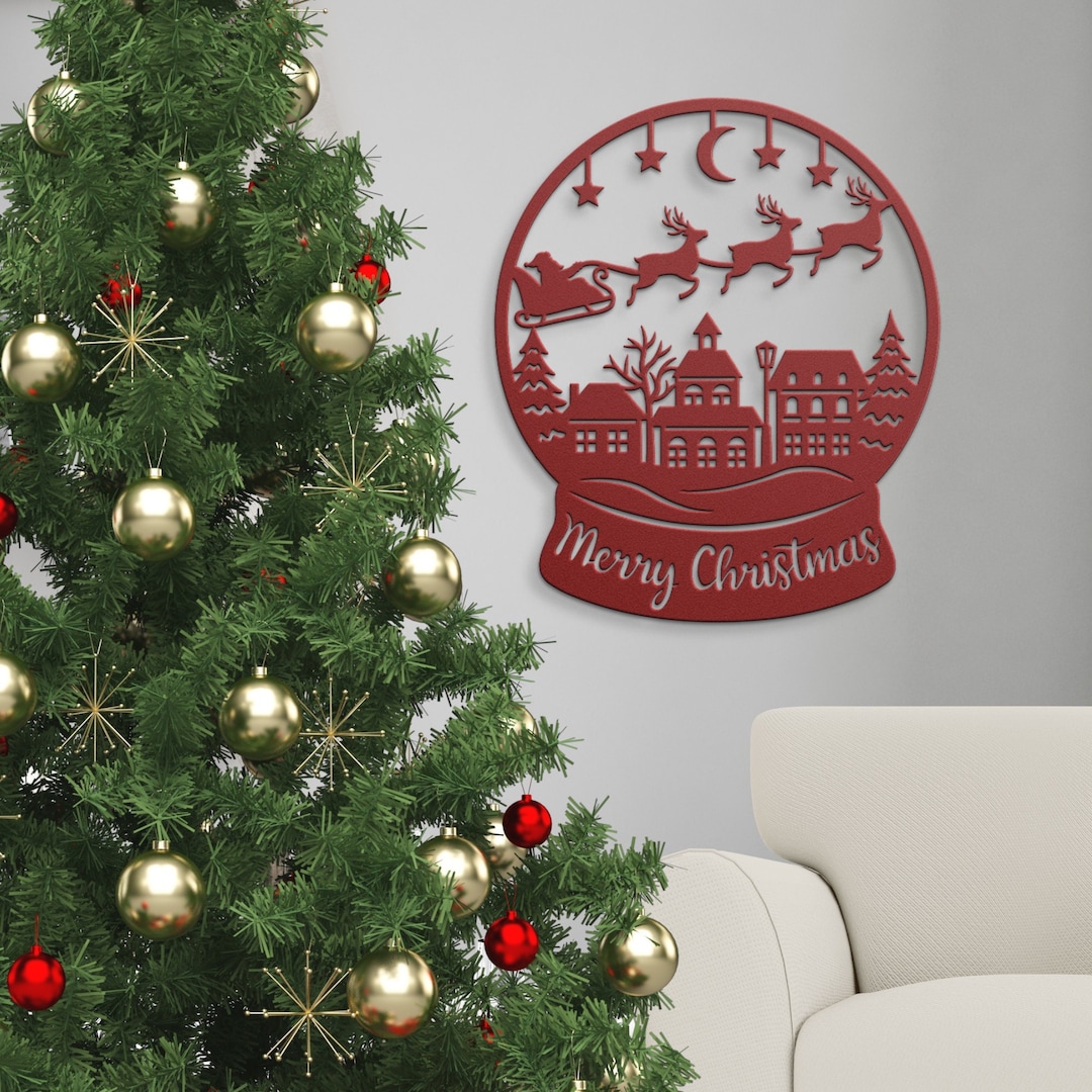 Merry Christmas Sign, Christmas Metal Sign, Christmas Metal Wall Art
