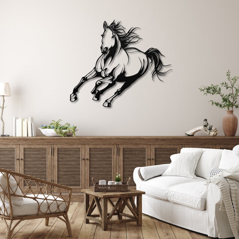 Horse Metal Wall Art Metal Horse Art Horse Wall Decor Metal Etsy