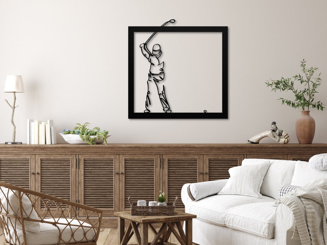 Metal Golf Wall Art, Golf Art for Wall, Golfer Metal Sign, Golf Decor