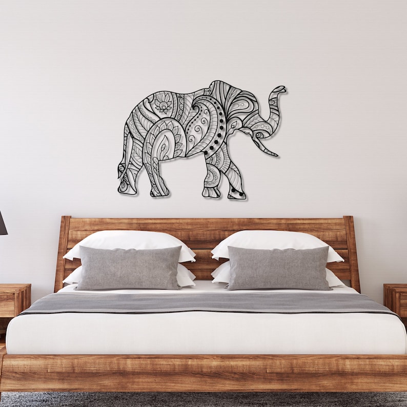 Elephant Wall Art, Metal Elephant Wall Art, Metal Elephant Wall Decor, Elephant Decor for Home, Elephant Gifts for Women and Men image 1