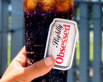 Diet Coke lover sticker, for water bottle, laptop, vinyl decal, slightly obsessed