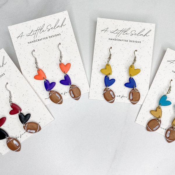 Team colors, college football, NFL, personalized university colors, handmade polymer clay, dangle earrings