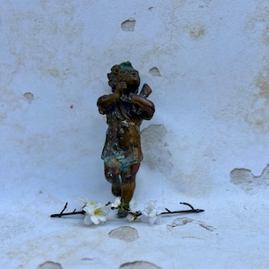 Superb French Antique Bronze Putto Holding a Torch, Circa 1800&#39;s.