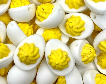 Deviled Egg Focal Bead, Add On, Wristlet, Easter, Chicken, Yolk