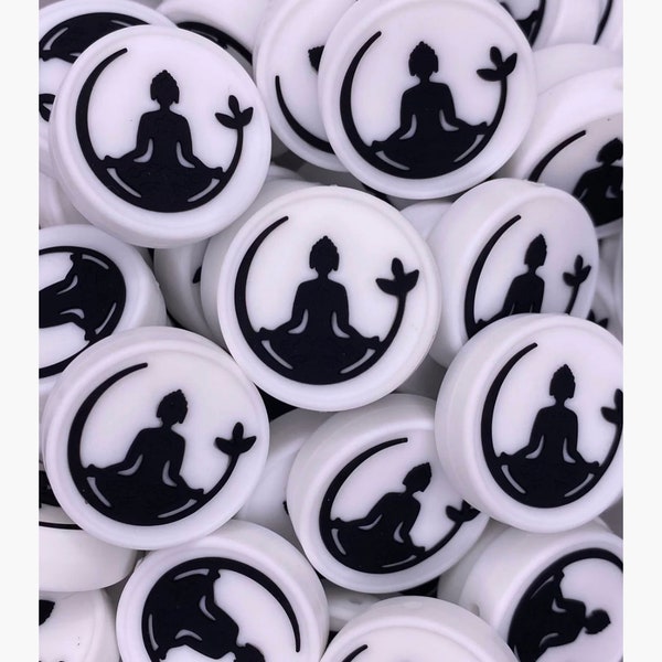 Buddah Silicone Focal Bead, Add On, Meditate, Yoga, Mantra, Zen, Mandala, Peace, Focus