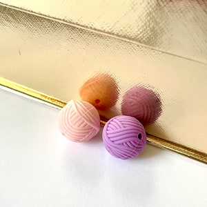 Yarn Ball Silicone Focal Bead, Add On, Wristlet, Knitting, Crochet, Embroidery, Skein
