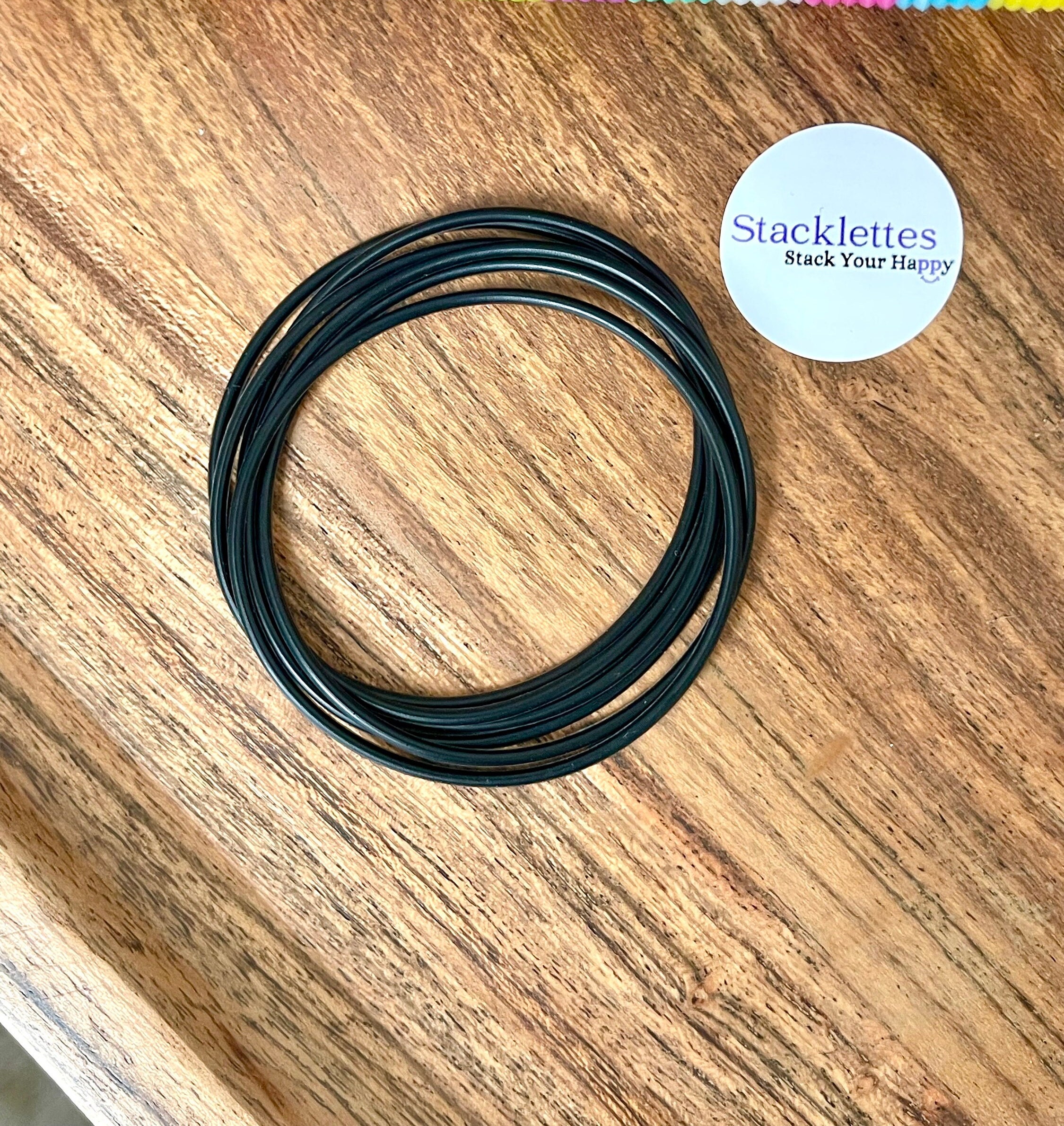 Thin black rubber bracelets best sale