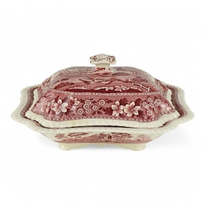 Copeland Spode Tower Pink Vegetable Tureen with Lid