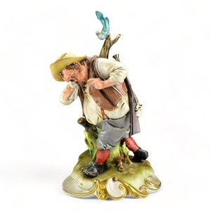 Large Early Signed Capodimonte Porcelain Figurine