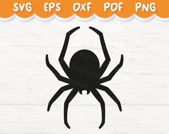 Spider SVG / Scary spider vector illustration for Halloween, cut file for Cricut, Silhouette / Digital download - svg, eps, dxf, png, pdf