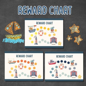 Quadro de recompensas para treinamento de penico para impressão, Quadro de recompensas para rastreamento de banheiro Sea Potty