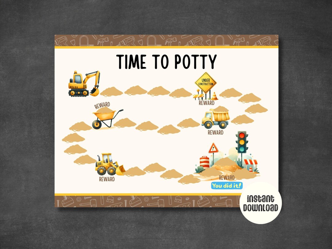 Construction Potty Training Reward Chart for Boys (digital Download) - Etsy