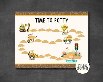 Construction Potty Training Reward Chart for Boys (Digital Download)