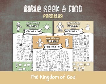 Bible Parables Seek and Find Activity: Sunday School New Testament (PDF Download)
