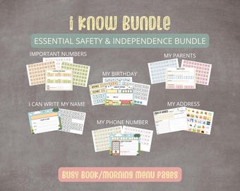 Address Phone Number Birthday Educational Activity Essential Safety Bundle Home and Classroom Printable