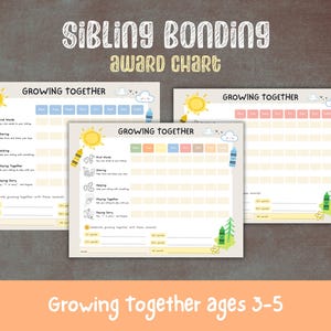 Sibling Ranking Chart Sibling Bonding Award Chart: Printable Tracker for Ages 3-5 (digital ...