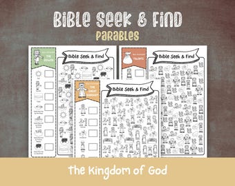 Bible Parables Seek and Find Activity, Sunday School (PDF)