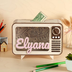 Name Piggy Bank for Baby Girl, Birthday Little Girl Gift, Personalized Money Box, Toddler Coin Bank, Nursery Decor, Present for Niece