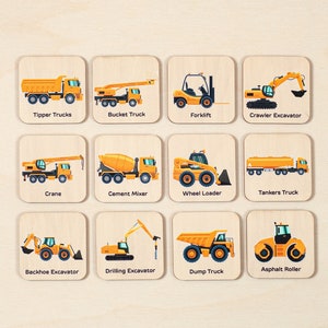 Montessori toys 2 year old Car matching cards Toddler gifts Baby & toddler toys Wooden educational toys Only Transport