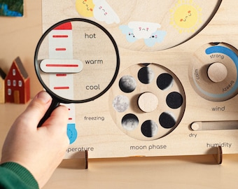 Weather Station for Kids, Weather Chart, Montessori Toys, Weather Wheel, Kindergarten Activity, Homeschool Learning Tools, Preschool Gifts