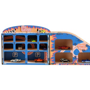 Toy Car Parking Garage for Toddler, Jump Ramp, Wooden Garage Ramp, Birthday Gift for Boys, Montessori Vehicles Storage, Nephew Gift